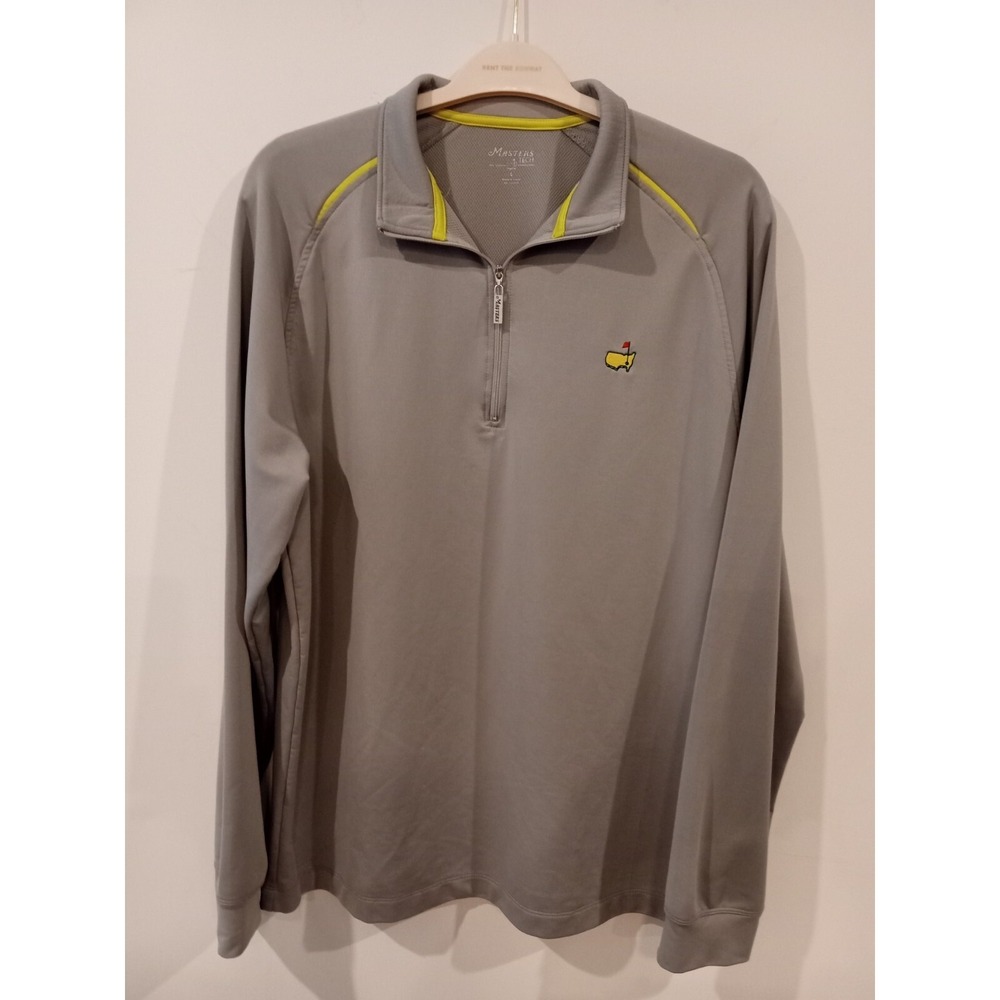 Masters Tech Augusta Golf Tournament Pull Over‎ Quarter Zip Long Sleeve Gray L